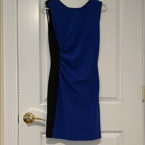 Diane Von Furstenberg Blue and Black Mini Dress